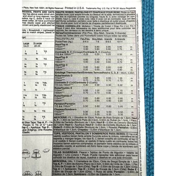 McCalls 4641 sewing pattern toddler dress beret pants size small medium - Picture 6 of 6